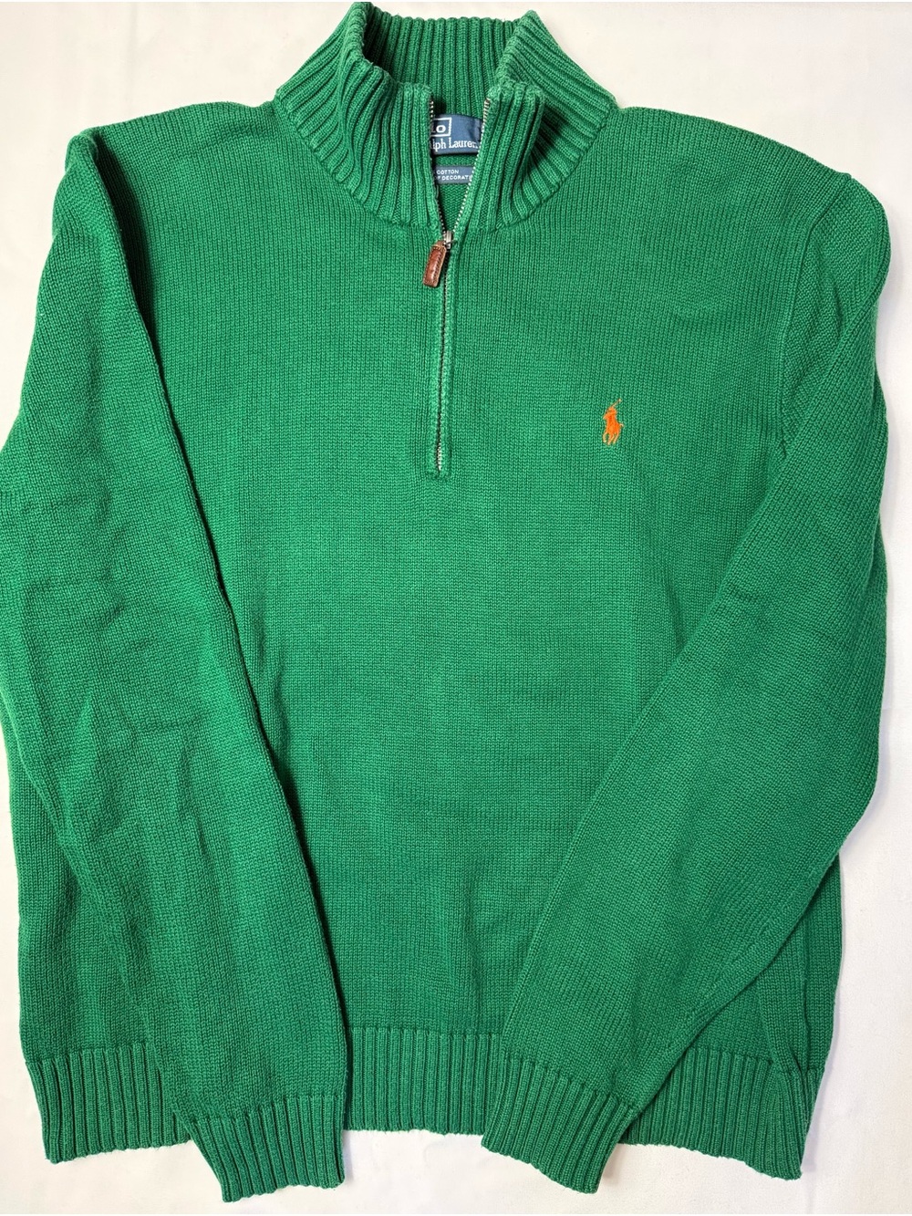 Vintage Polo Ralph Lauren Men’s Quarter Zip 100% Cotton Knit Sweater